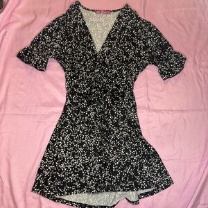 Elegant Black and White Floral Dress